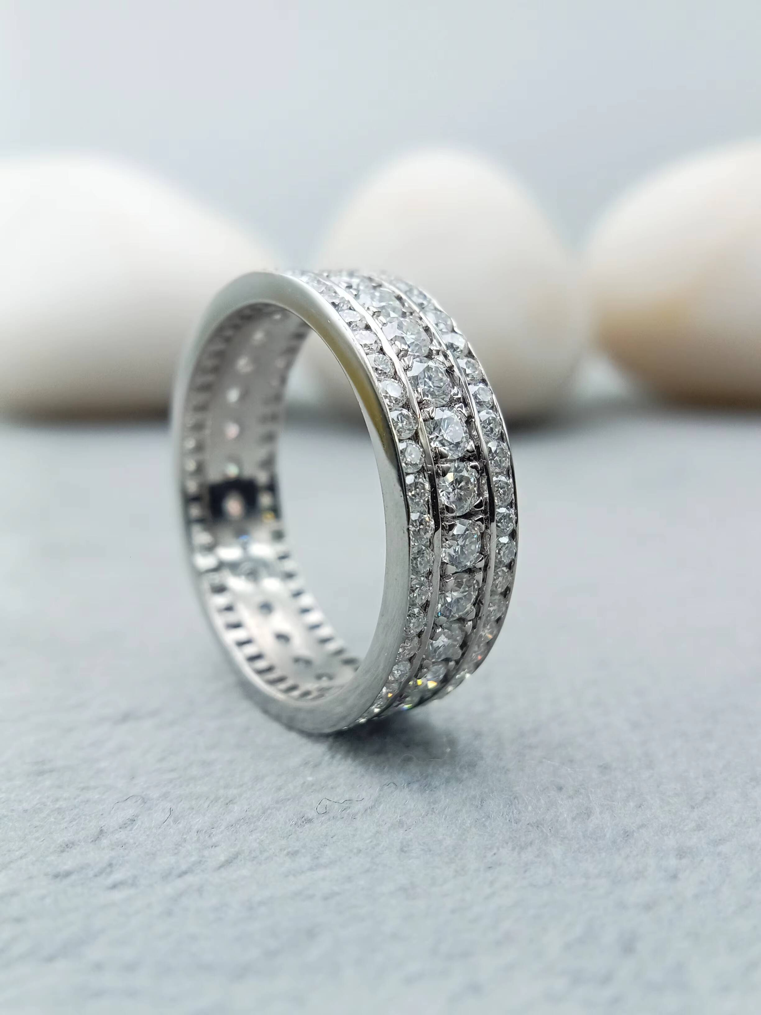 Fine 14K/18K Solid White Gold Brilliant Cut VVS Lab Grown Diamond Classic Solitaire Engagement Ring Eternity Wedding Band Gold