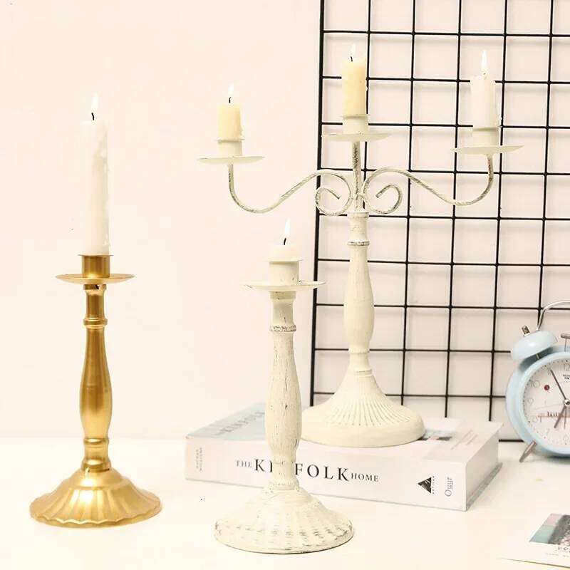 Metal Candelabrum Wrought Iron Vintage Make Old Candlesticks Candle Holders Wedding Centerpieces for Tables Home Decoration Y260131