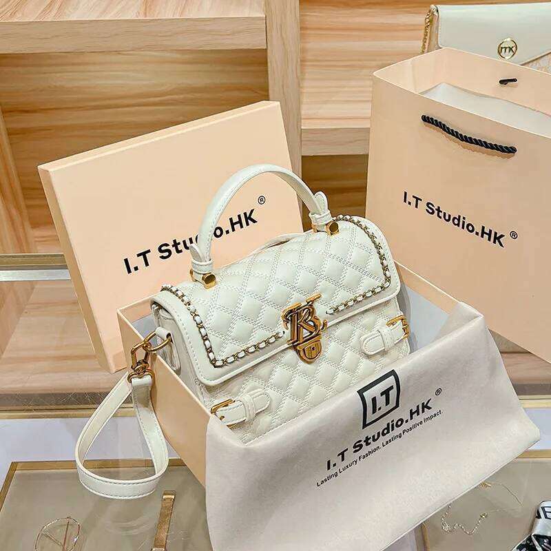 Women's handbag genuine leather carrying small square 2024 new high-end designer spring/summer crossbody shoulder bag