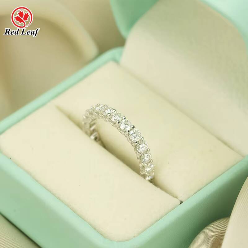 Redleaf 30mm Round Cut 925 Silver Ring GRA Certified Moissanite Ring Custom Wedding Ring Engagement Ring