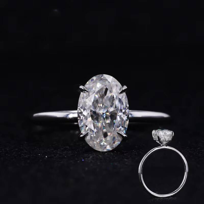 Starsgem Wedding Jewelry Oval Cut Moissanite Ring 14k Gold Jewelry