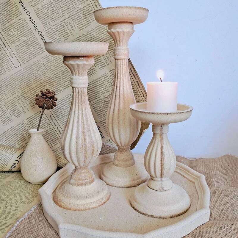 Vintage Wedding Table Decoration Modern Christmas Wood Candlesticks for Candles & Holders Home Decor Candle Holder Centerpiece Y260131