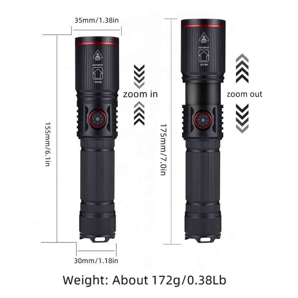 Portable Powerful White Laser LED Flashlight Tactical Zoom Torch USB Rechargeable 18650 Battery Camping Fishing Lantern H260131