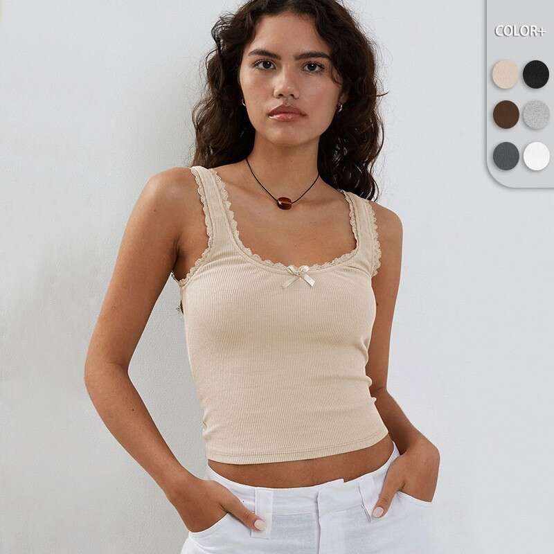 European and American Y2K Women's Fashion New Pure Desire Versatile BM Camisole Vest Lace Slim Fit Slimming Top Hot Girl Summer