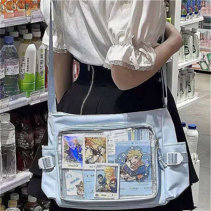 Japan Style Badge DIY Decoration Crossbody Bag New Transparent Postcard Display Shoulder Women Anime Expo Class Tote Itabag XJ260131