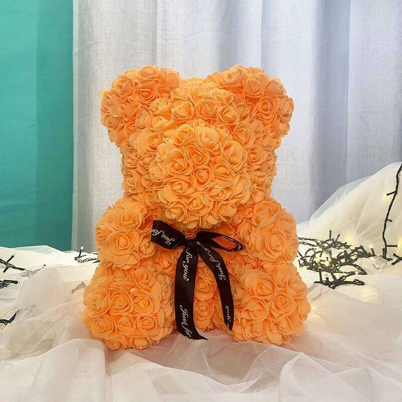 New Trend Artificial Flower Rose Diamond Bear Christmas & Thanksgiving Gift for Weddings and Valentines Day Floral arch Florero Y260131