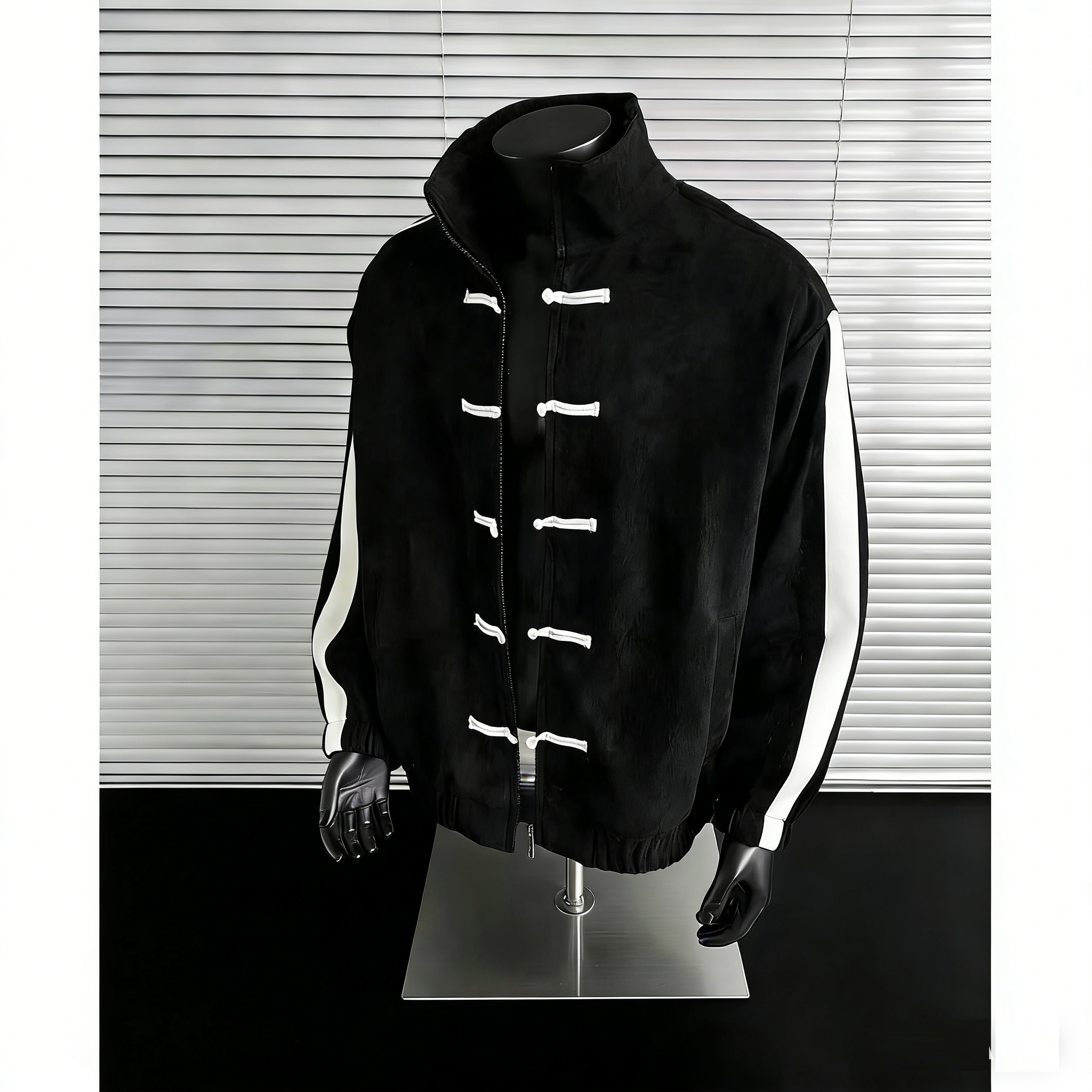 Spliced Men's Stand Collar Jacket Spring Chinese Buttoned Fashion Retro Tang Single Breasted Tops Coat Classic Style For Men