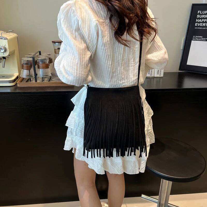 Oxford Zipper Large Capacity Crossbody Tassel Ethnic Female 2025 High Quality Solid Color Versatile Shoulder Bags XJ260131