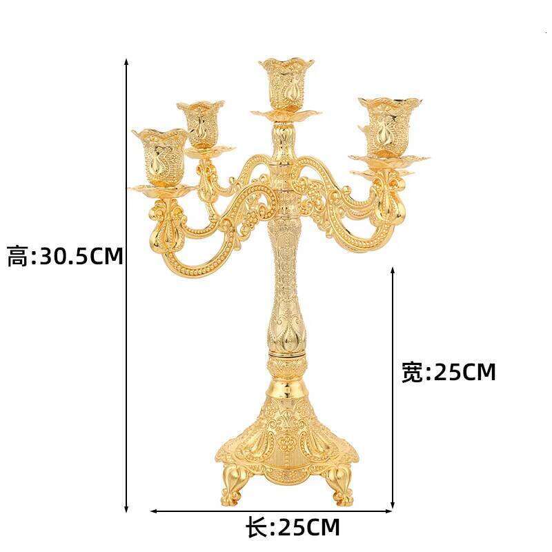 1/3/5-Candle Metal Candelabra Tall Candlestick Candle Holders for Home Decor Wedding Christmas Church Halloween Party Y260131