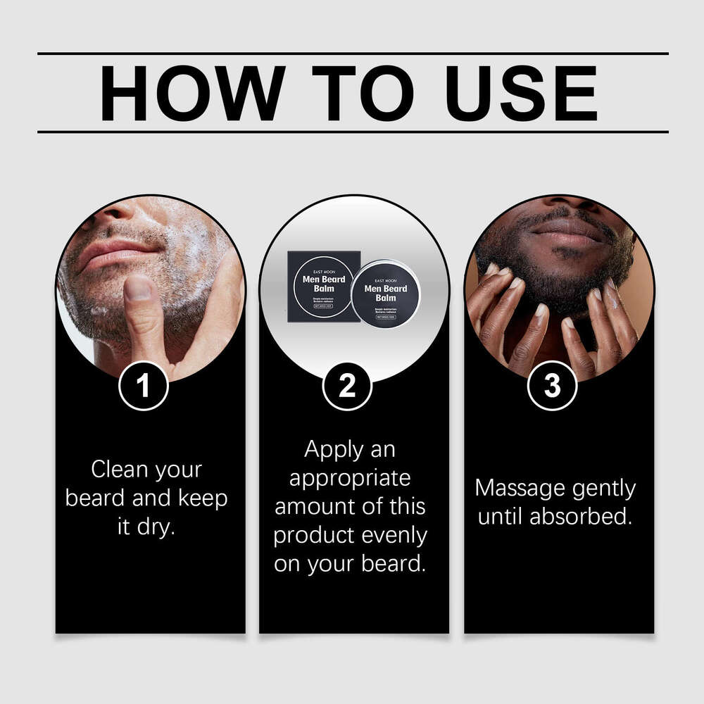 East Moon Men's Beard Care Cream Soft Styling Nourishing Moisturizing Gentle Skin-Friendly Refreshing Non-Sticky S260131