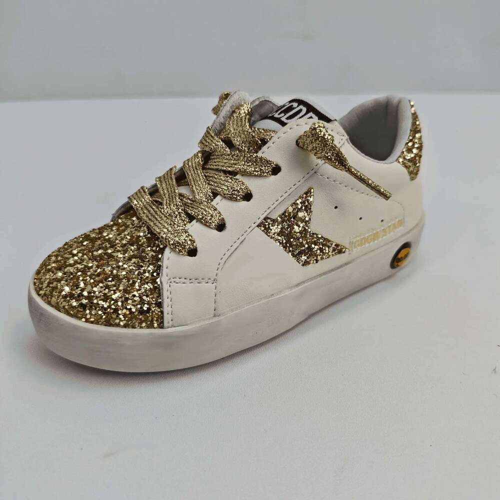 New Fashion Autumn Spring Children Star Board Boy Soft Soled Front Lace-up Color-blocking Sequin Sneakers Girl Casual Shoe Y260128