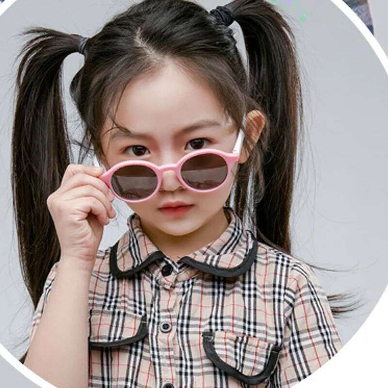 2023 New Cute Round Frame Children's Baby Safe Soft UV Resistant Sunglasses Trend Eyewear for Boys and Girls H260130