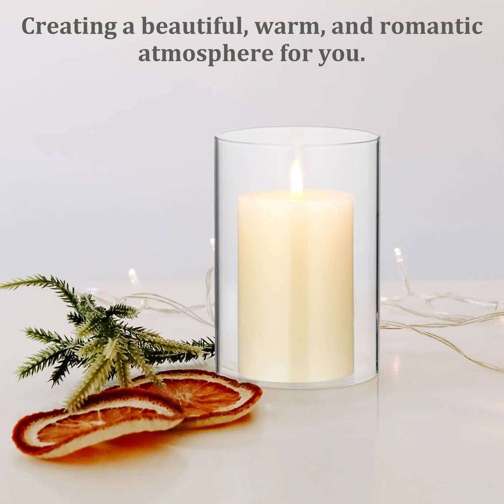 Glass Lampshade Cylinder For Candles Hanging Holder Decor Sleeve Cover Decorations Y260131