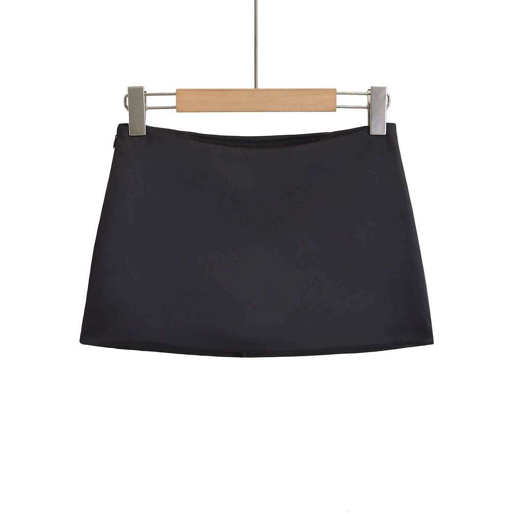 Black Mini Y2k Clothes Korean Fashion 2024 Summer Satin Skirts For Woman Low Rise Kawaii Pink Skirt With Shorts XJ260131