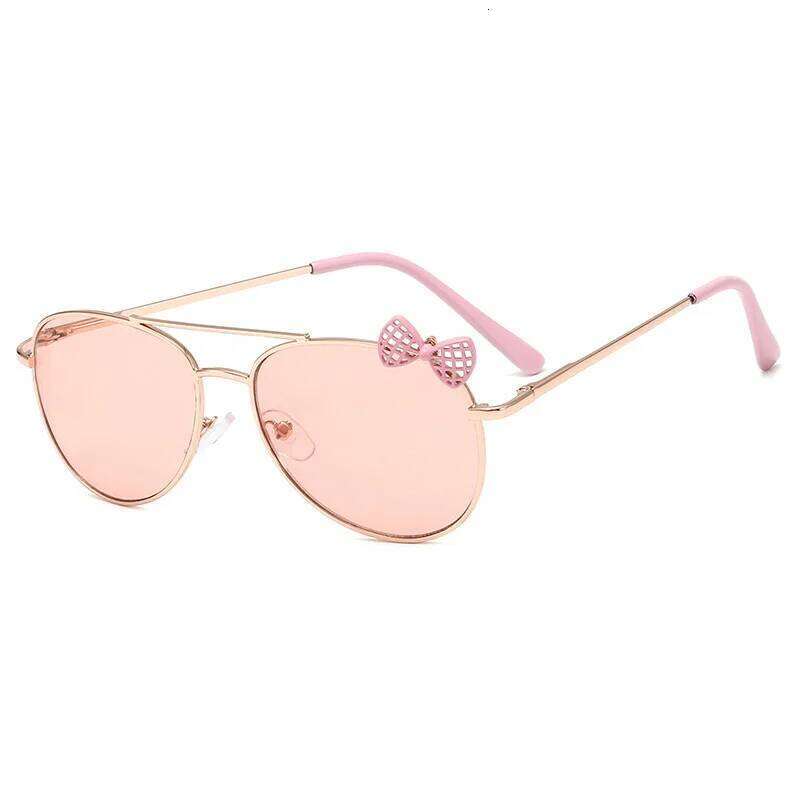 2025 Straight Metal Sunglasses Boys And Girls Baby Bowknot Children's Glasses UV400 H260130
