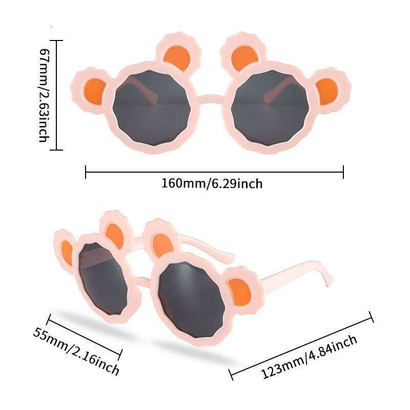 2023 Baby Girls Lovely Colors Bear Ears UV400 Acrylic Fashion Children Outdoor Protection Sunglasses Kids Sun Glasses H260130