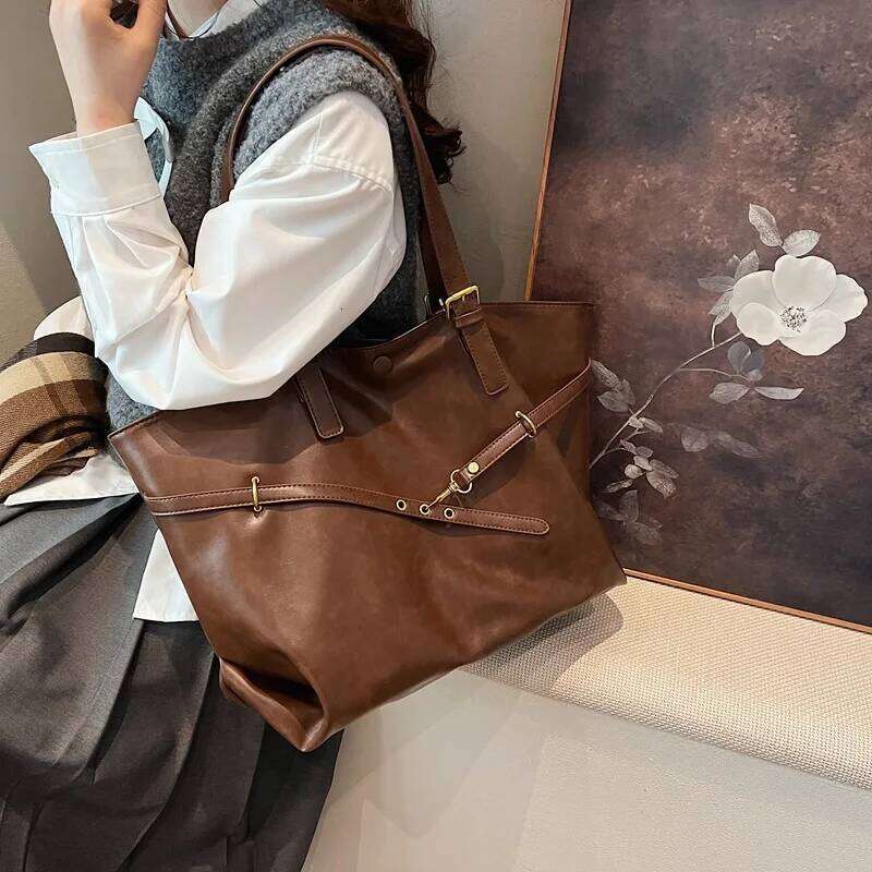 Bag Designer Retro PU Leather Shoulder Handbag for Women Winter Trend Y2K Fashion Handbags Females Travel Luxury Tote Bags