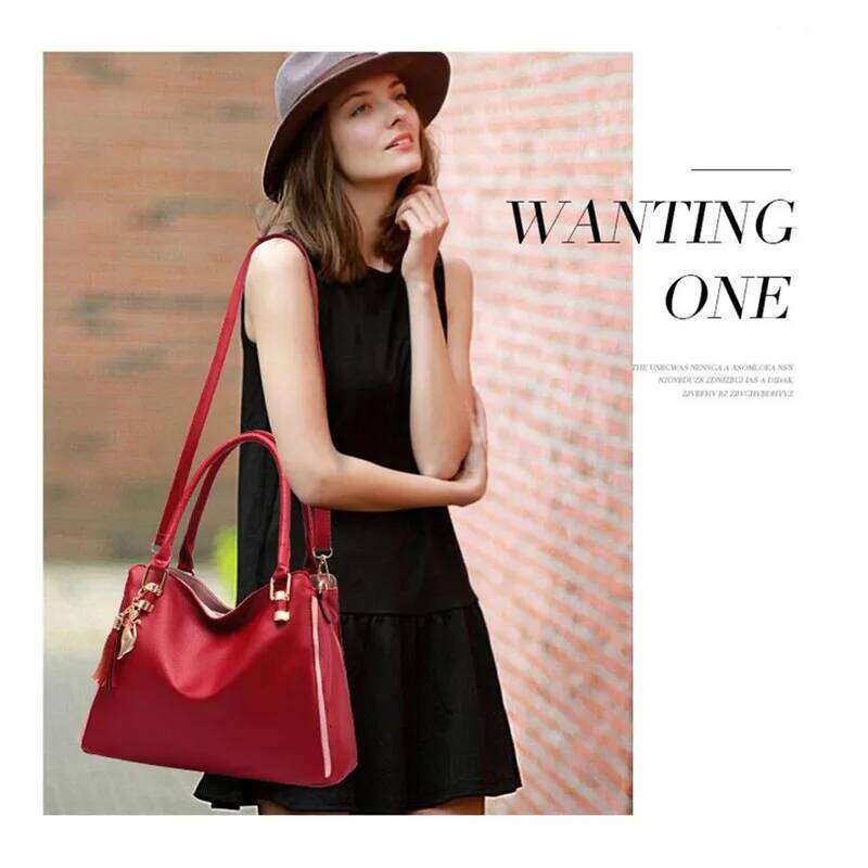 Vento Marea Big Bag For Women 2023 Black Soft Pu Leahter Totes Tassel Classic Large Capacity Handbag Winter A4 Purse Many Pocket XJ260130