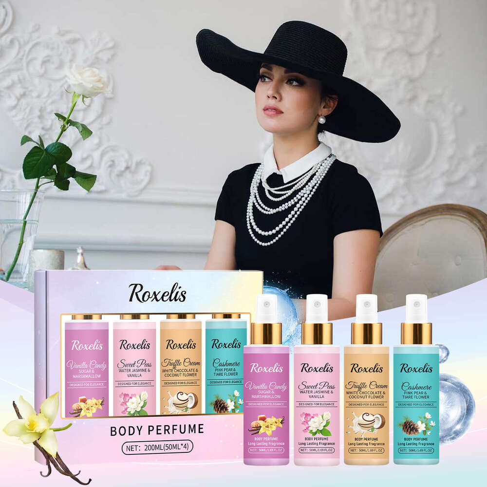 Roxelis Fragrance Spray Daily Long-lasting Fresh Scent Fruity Light Elegant Body Perfume Set S260131