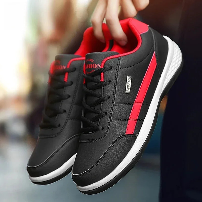 Shoes for Lace Up Footwear Vulcanized Men Leather Sneaker Waterproof Casual Comfortable Mens Sneaker Man Shoe Masculino 260126
