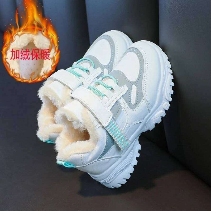 Winter Kid Casual Sneakers Boy Girl Running Sports Slip Resistant Toddler Baby Warm Cotton Shoes Fashion Children Footwear Y260128