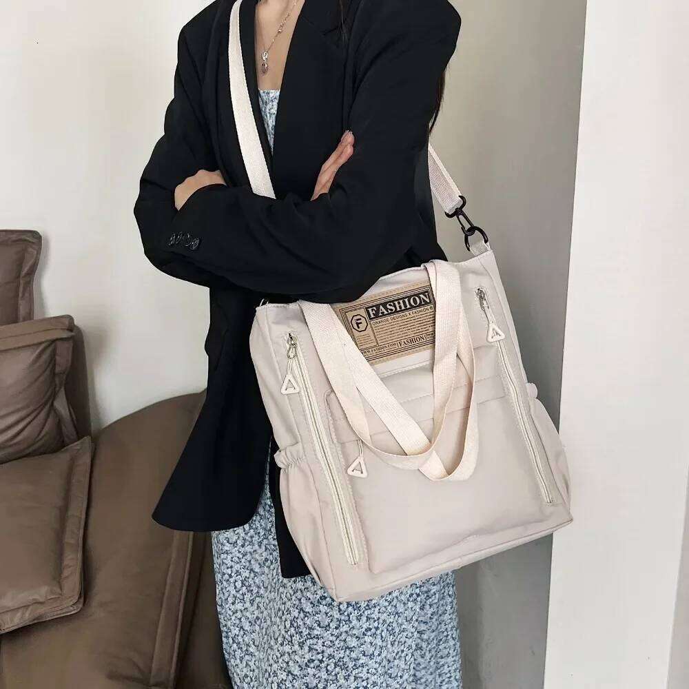 Newest Female Teens Students' Shoulder Bag Style Contrast Color Handbag Stylish Nylon Korean Crossbody Shopping Bags 2024