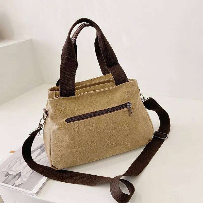 Women's Multi-Pocket Canvas Retro Shoulder Bag