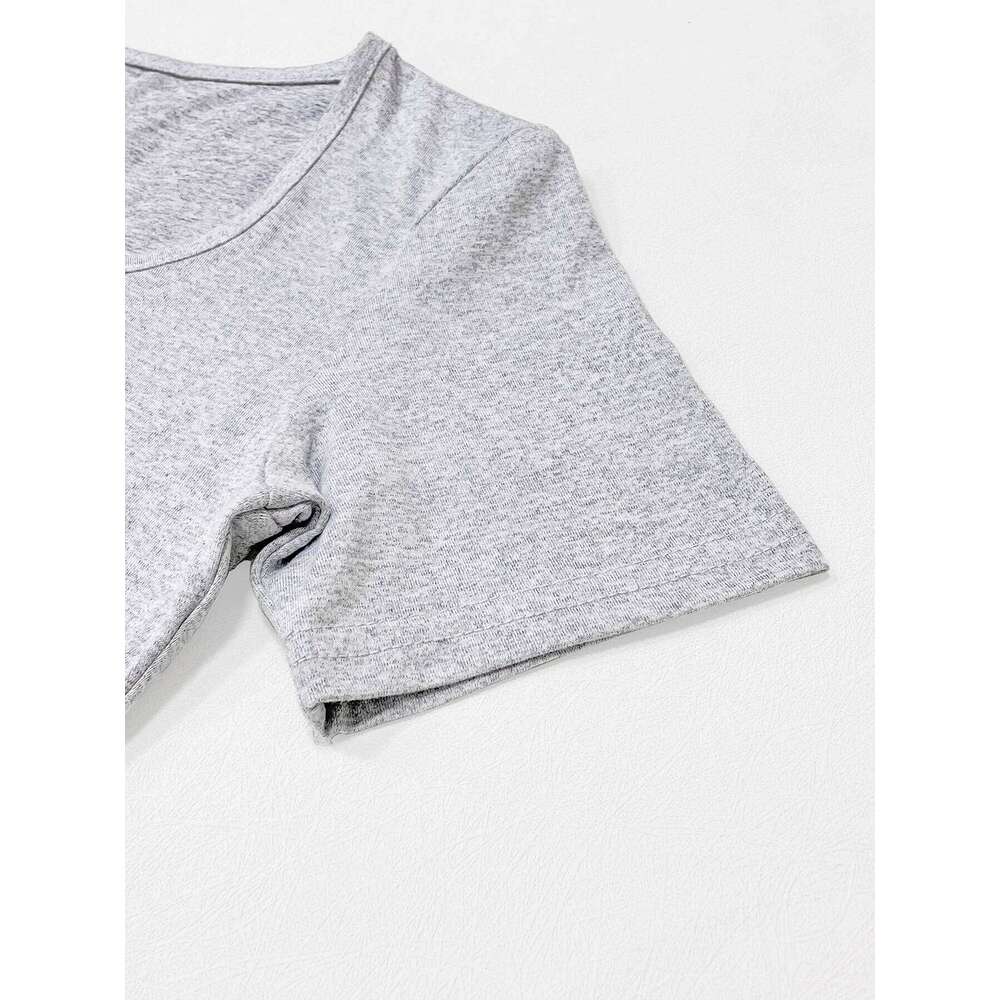 Women's Plain Square Neck Bodycon Casual Short Sleeve Long Dress for Summer Daily Wear Ladies Fashion XJ260131