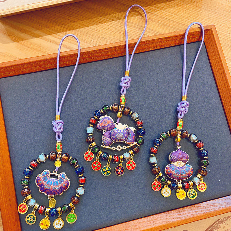 Exquisite Design Pony Car Pendant High Quality Gourd Car Hanging Accessories Exquisite Color Design Fashionable Chinese Style Hanging Rope