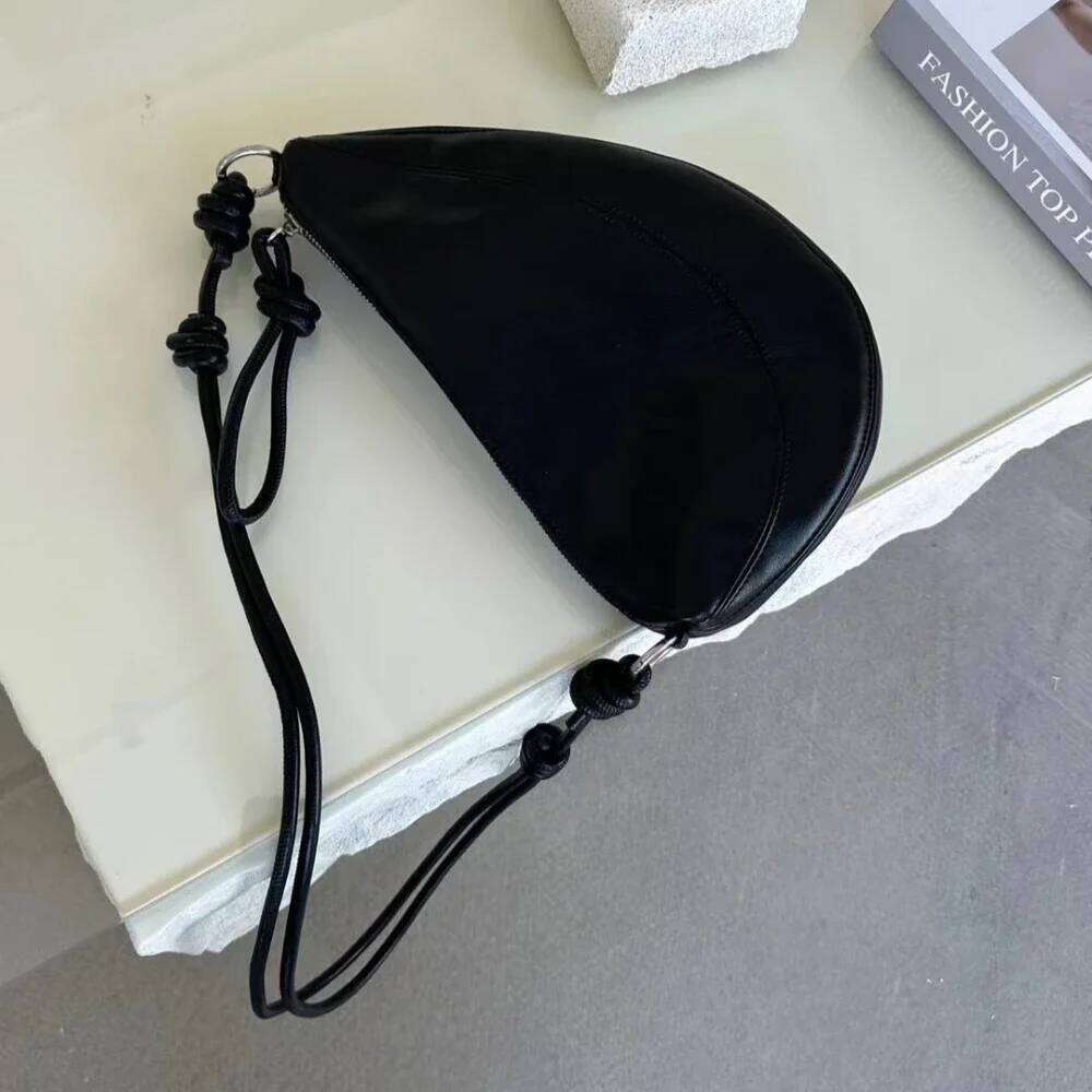 High End Casual Versatile One Shoulder Soft Leather Crescent Underarm Bag Crossbody Bags Handbags for Women
