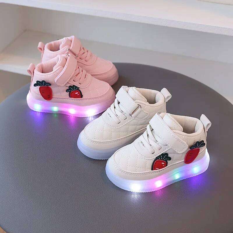 Trendy Child Sneakers New Light Up Versatile Girl Anti Slip Soft Sole Boy Simple Cute Board Shoe Comfort Casual Shoes Y260128