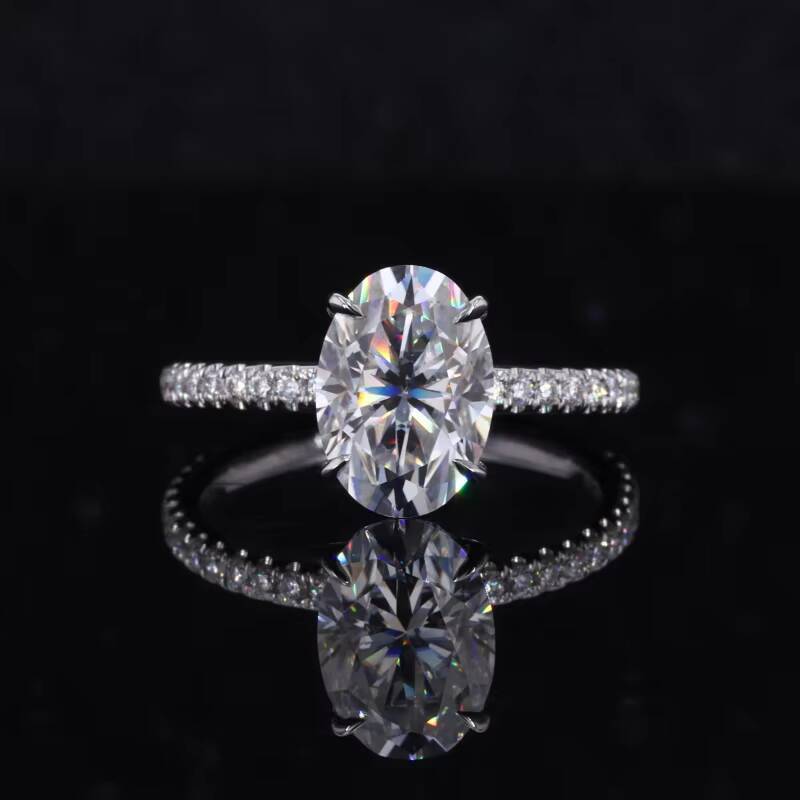 14K Gold Jewelry Oval Shape Moissanite Y Diamante Engagement Rings