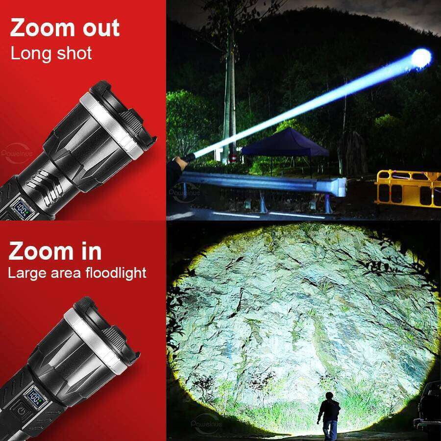 19000000LM Super Powerful Flashlight Built-in 3*18650 High Power Torch Rechargeable LED Light Big Aperture Camping COB Lantern H260131