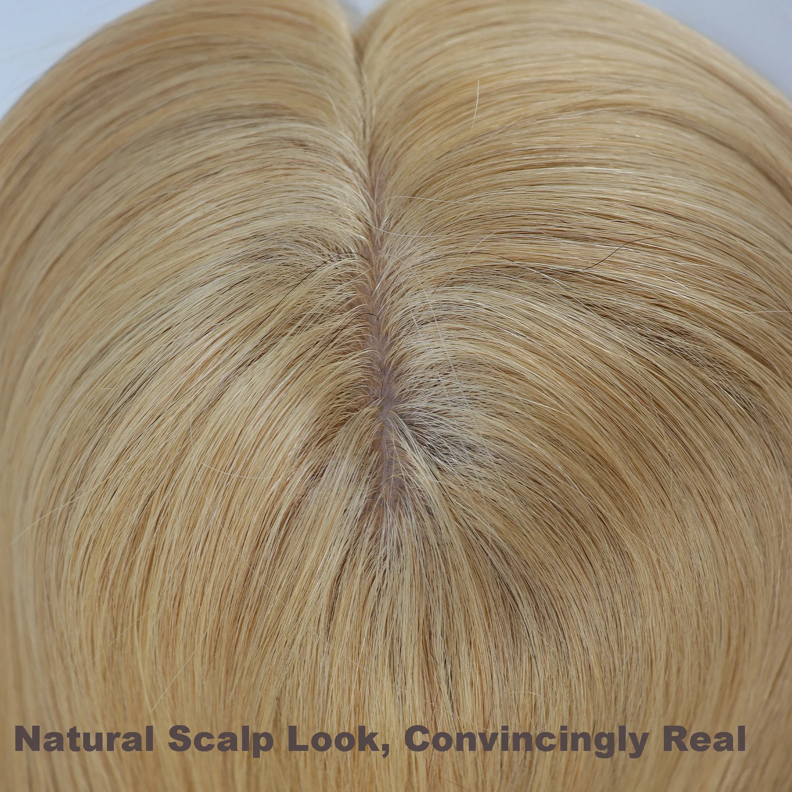 6x6" Golden Blonde Virgin Human Hair Topper Silk Skin Base Women Toupee Silk Top Hair great Cover with Clips in & PU Edges Color #27 15x16cm