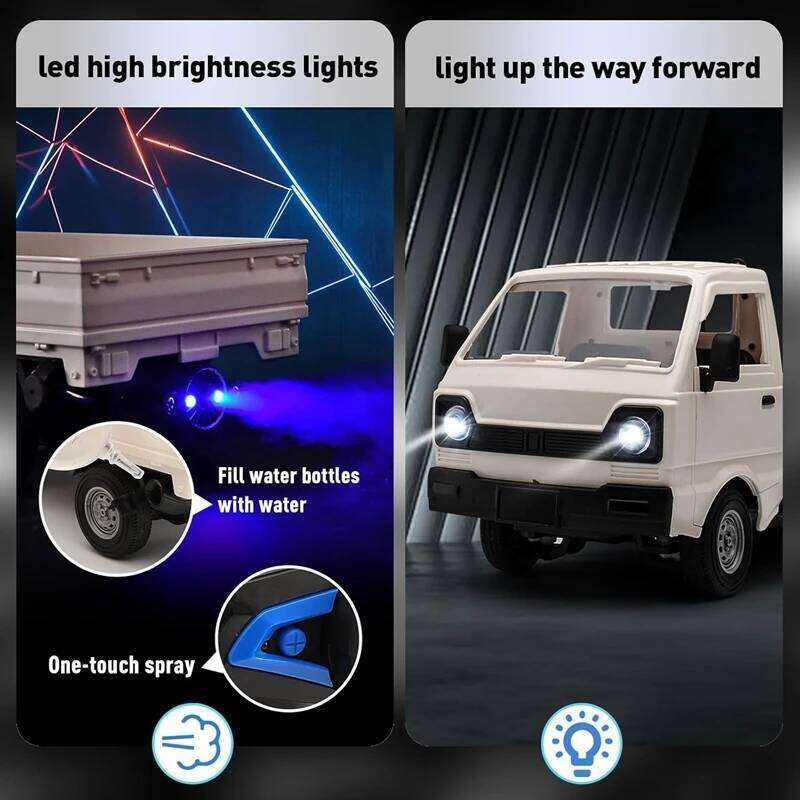 New KF21 1:16 2.4GHZ Remote Control Car Simulates Drift Climbing Trucks With Spray And LED Lights Toy For Children Boys Gift Y260131