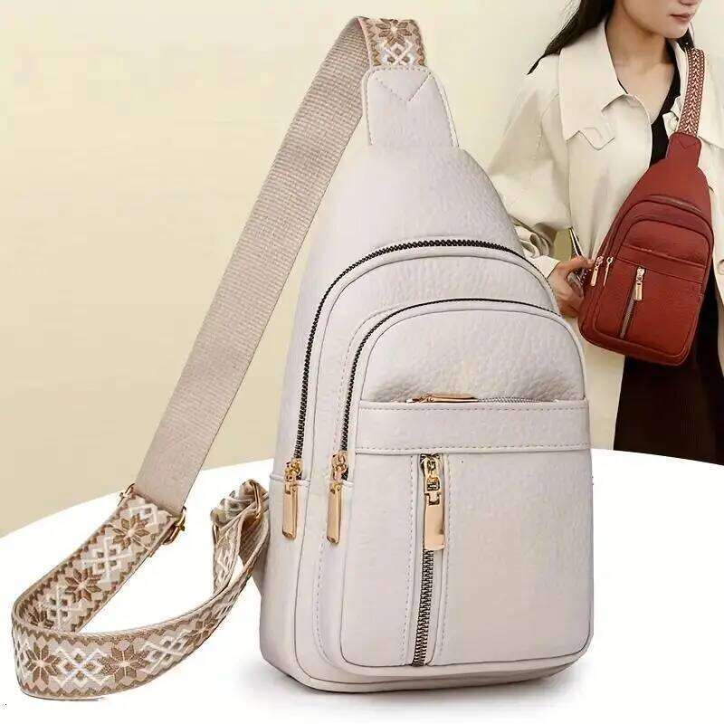 Fashion Women's Leather Casual Chest Versatile Shoulder Bag For Women Travel