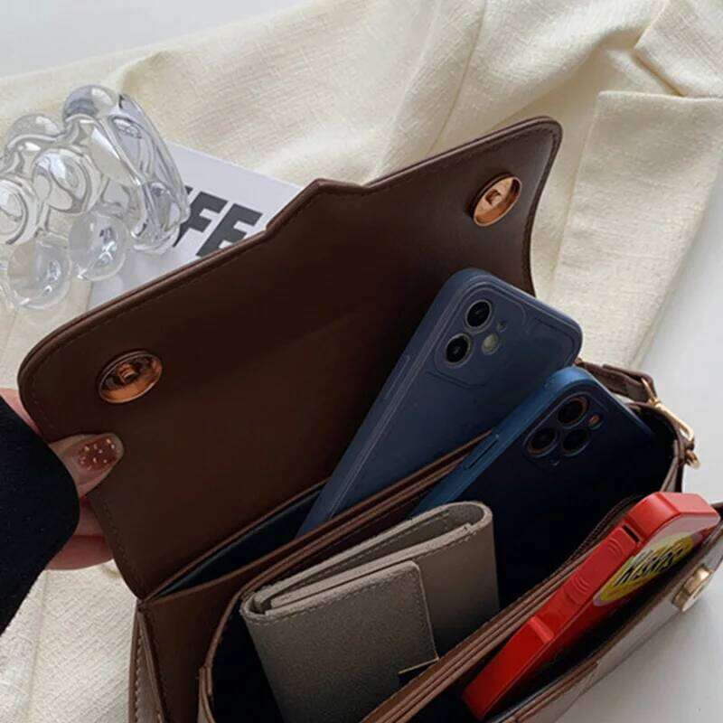 Pu Leather Shoulder for Women Handbag Fashion Crossbody Bags Vintage Underarm Bag Square Satchel 2024 XJ260131