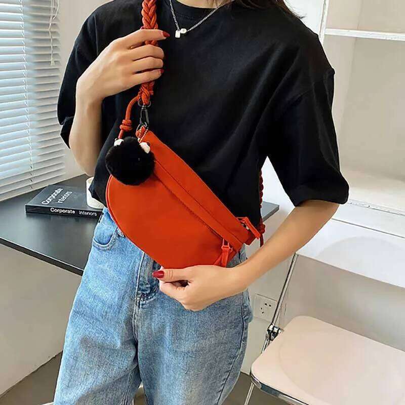 Chest Banana for Women Sling Crossbody Pack Canvas Running Waist Casual Fanny Packs Sport Half Moon Belt Bag