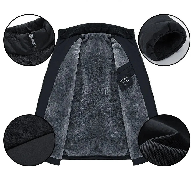 Puffer Jacket Mens Plush Thickened Parkas Stand Collar Jacket Mens Coat Winter Warm Thick Zipper Coat Padded Overcoat for Men 260122