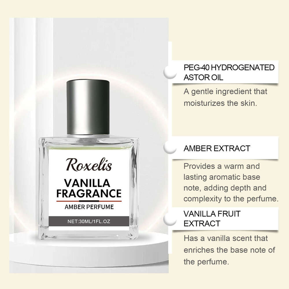 Roxelis Vanilla Amber Eau de Toilette Natural Fresh Elegant Long-lasting Fragrance Daily Dating Charm Niche Perfume Portable S260131
