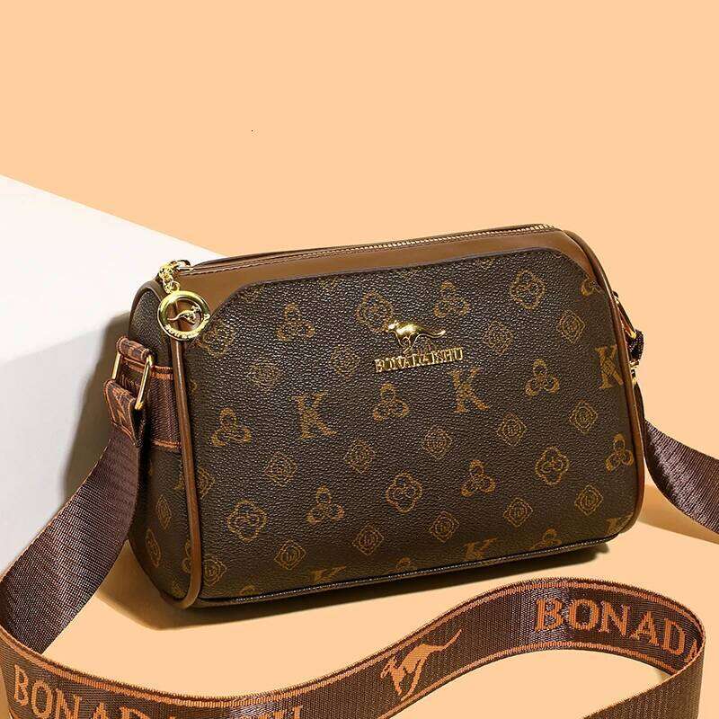 Three-layer bag with large capacity, adjustable cross-body new style women's bag, wide strap, suitable for middle-a