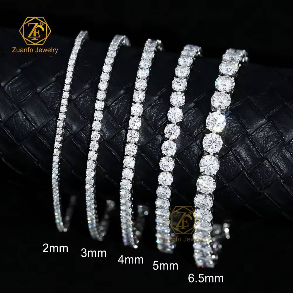 925 Sterling Silver Vvs Moissanite Chain 2mm 3mm 4mm 5mm White Gold Women Men Fine Jewelry Gifts Gra Lab Diamond Tennis Bracelet