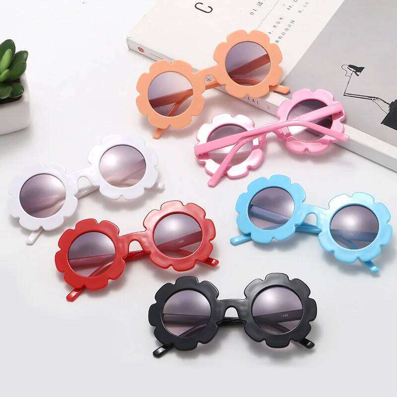 children's frame decorative glasses small flower lens baby fashion Korean plastic sunglasses H260130