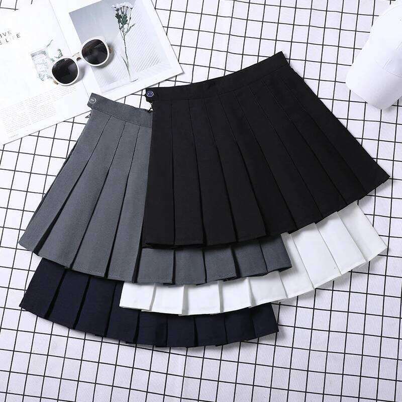 Black Skirt Pleated Egirl Eam School Girl Uniform Y2k Korean Style Kawaii High Waist Short Mini A Line Summer Women's Clothing XJ260131