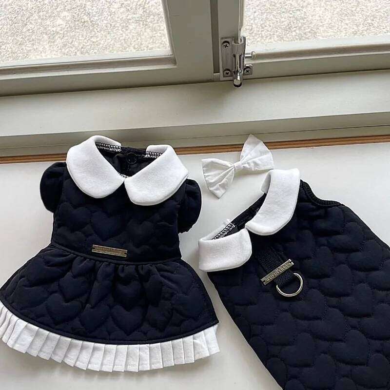 Puppy Couple Outfits Collared Clothes Teddy Winter Warmth Cotton Coat Bichon Pretty Dress Female Dog Down Jacket H260130