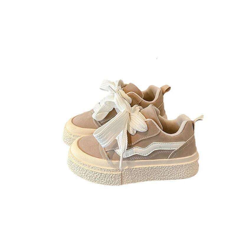 Girls Spring Sneaker Children Casual Soft Soled Versatile Shoes Boy Korean Version Stripe Low Top Neutral Round Toe Front Lacing Y260128