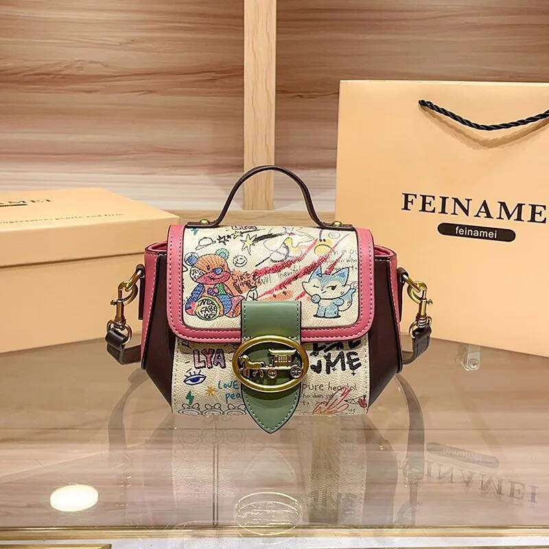 Light luxury brand women's graffiti handbag 2025 spring/summer new high-end fashion multifunctional designer shoulder crossbody