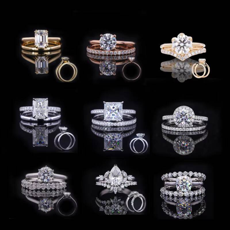 Classic and Popular Style Oval Brilliant Cut 9x7mm Moissanite Diamond and Lab Grown Diamond Engagement Ring