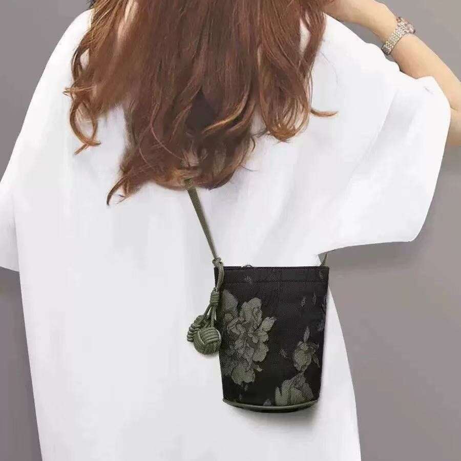 Spring Summer Retro Trend New Chinese Style Casual Versatile Single Shoulder Crossbody Commuter Bucket Phone Bag MASA