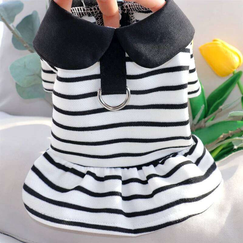 Pet Striped Couple Summer than Bears Leashable Vest Puppy Dress Teddy Soft Pullover Fashionable Dog Clothes H260129